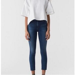 Agolde high rise Sophie crop jeans raw hem